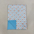 BL0267 Snowman Smiling Blue Print Baby Christmas Blanket
