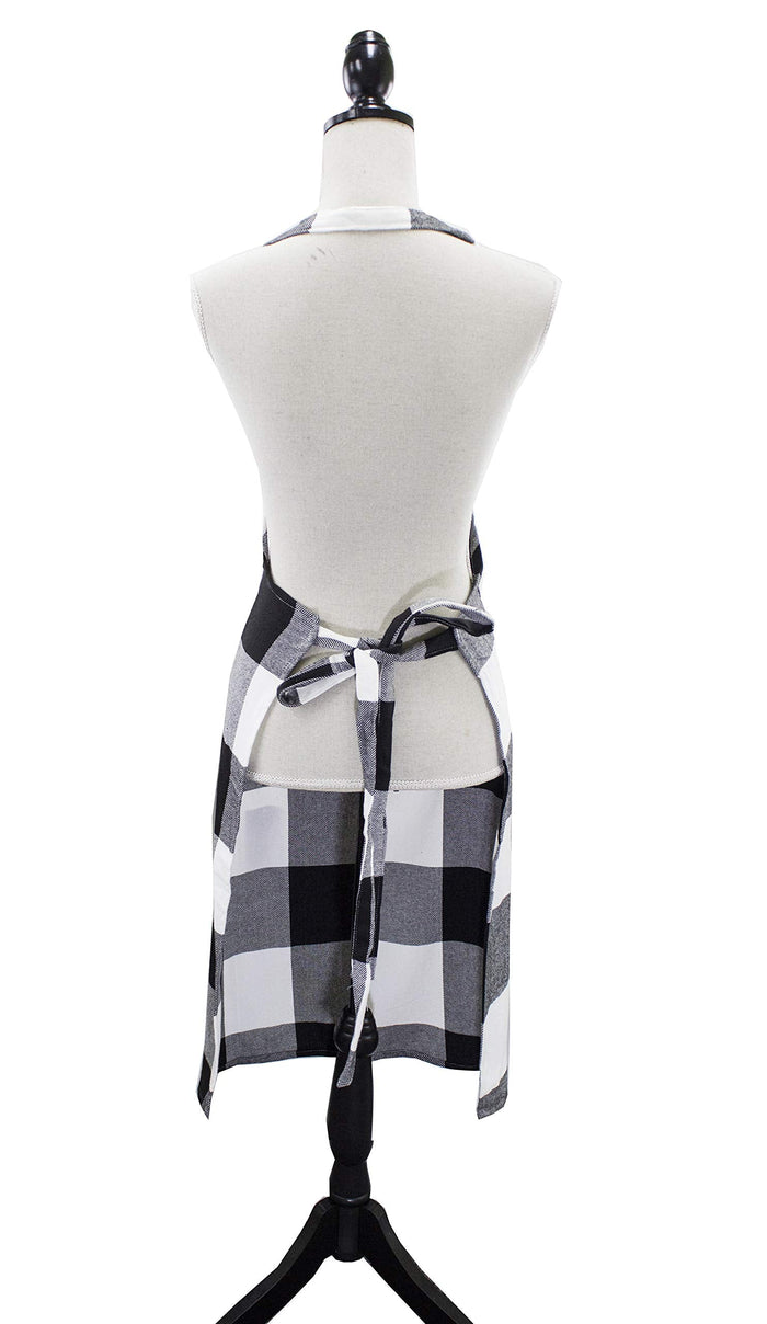 Black Buffalo Check Cotton Kitchen Apron