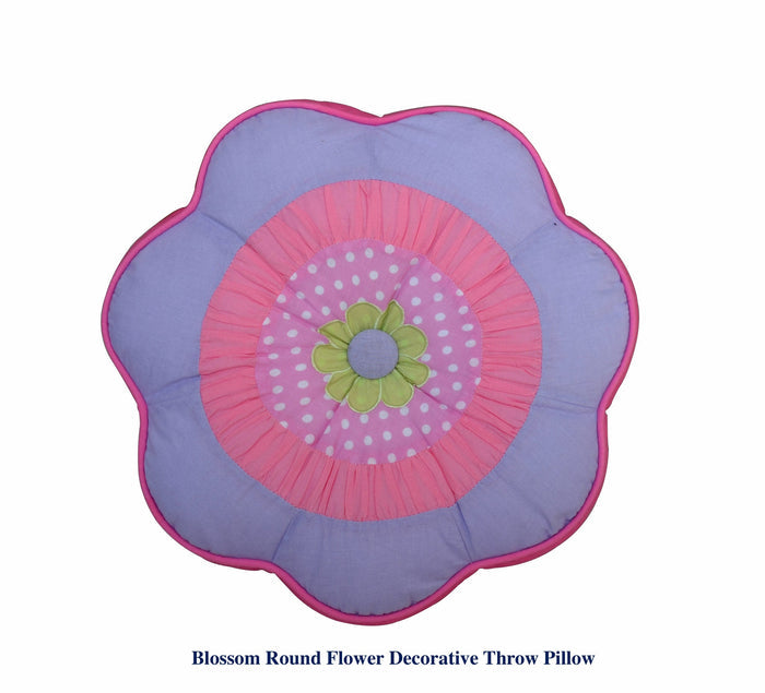 Blossom Floral Pink Purple Stripe Print Cotton Reversible Quilt Bedding Set
