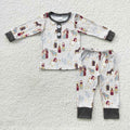 BLP0235 Nativity Stars Print Boys Christmas Pajamas Clothes Set