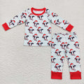 BLP0356 Cow Stripes Print Boys Christmas Pajamas Clothes Set