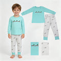 BLP1424 Duck Embroidery Aqua Top Checkered Pockets Pants Boys Clothes Set