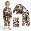 BLP1486 Red Green Camo Zip Pocket Pullover Top Jogger Pants Boys Christmas Clothes Set