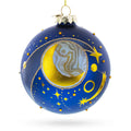 Blue Celestial Planets and Shooting Star Glass Ball Christmas Ornament
