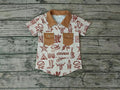 Boy western print pockets shirt   BT0148