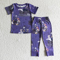 BSPO0026 Nightmar* Purple Print Kids Halloween Pajamas Clothes Set