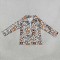 BT1397 Deer Hunting Print Boys Pockets Zipper Pullover Top