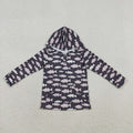 BT1545 Boys’ Fish Print Hooded Button-Long Sleeve Top