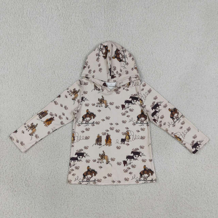 BT1843 Cowboys Print Boys Long Sleeve Hoodie Top
