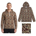 BT1872 Adult Dark Brown Camo Long Sleeve Pocket Half Zipper Hoodie Top