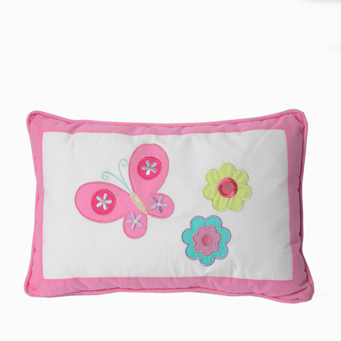 Butterfly Flower Pink Print Patchwork Twin Cotton Reversible Quilt Bedding Set