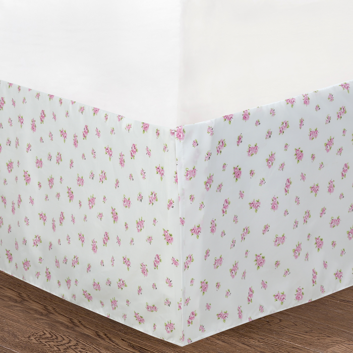 Carlotta Light Pink Blue Floral Print Microfiber Reversible DayBed Quilted Bedding Set