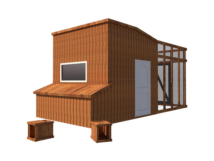 Chicken Coop DIY Plans Poultry Hen Houses With Run Kennel 8'x10' Build Your Own