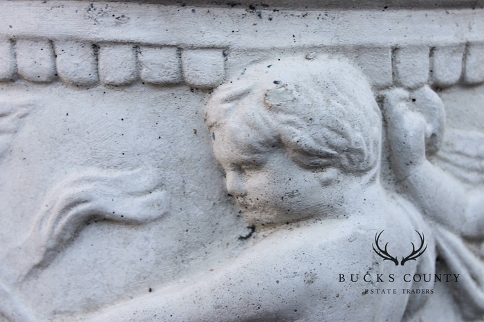 Classical Style Cherub Relief Cast Stone Garden Planter