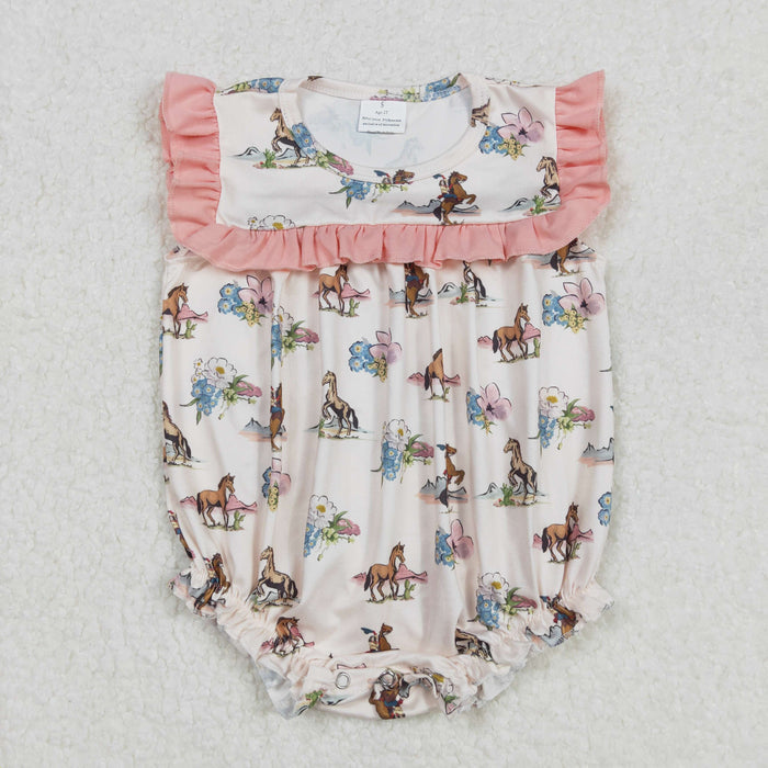 Cowgirl Flowers Sleeveless Baby Girls Western Clothes Sisters Wear