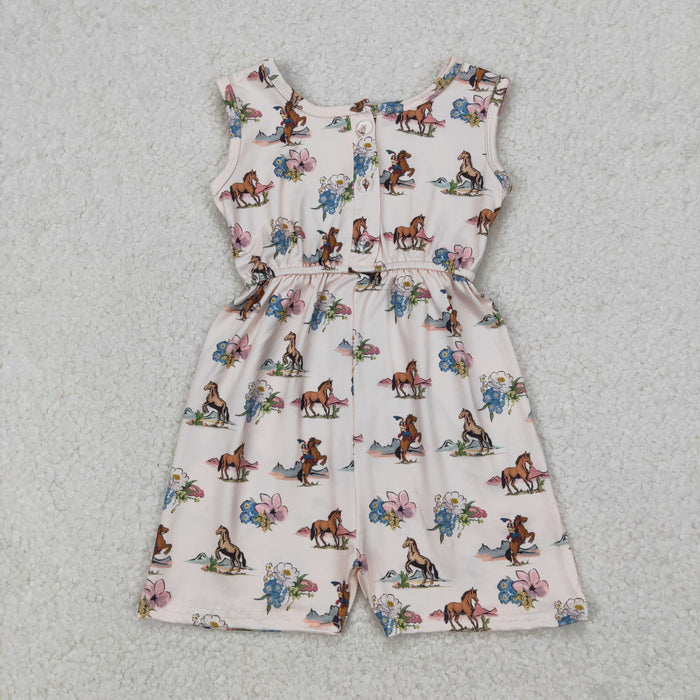 Cowgirl Flowers Sleeveless Baby Girls Western Clothes Sisters Wear