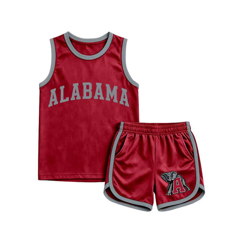 (Custom Design Preorder MOQ 5 ) Boys Alabama Tank Top with Shorts Sport Outfit