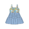 (Custom Design Preorder MOQ 5) Cartoon Animals Girls Sleeveless Tulle Dress