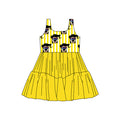 (Custom Design Preorder MOQ 5) Cartoon Dog Stripes Girls Sleeveless Tulle Dress
