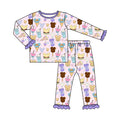 (Custom Design Preorder MOQ 5) Cartoon Mouse Food Print Girls Pajamas Clothes Set