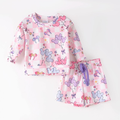 (Custom Design Preorder MOQ 5) Cartoon Mouse Long Sleeve Top Shorts Girls Summer Outfits