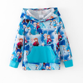 (Custom Design Preorder MOQ 5) Cartoon Princess Blue Girls Hoodie Top