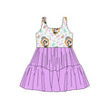 (Custom Design Preorder MOQ 5) Cartoon Princess Flowers Girls Sleeveless Tulle Dress