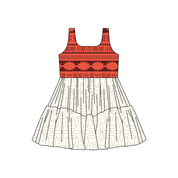 (Custom Design Preorder MOQ 5) Cartoon Princess Girls Sleeveless Dress