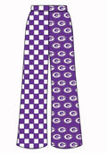 (Custom Design Preorder MOQ 5 Each) Teams Gurdon Purple Checkerd Kids & Adult Bottom Pants
