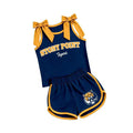 (Custom Design Preorder MOQ 5) Girls  Christopher  Bow Strap Tank & Navy Shorts Sport Team Outfit