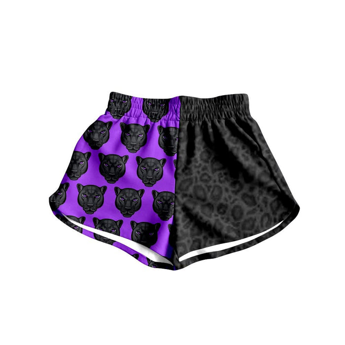 (Custom Design Preorder MOQ 5)  Girls & Women Panther +Leopard Sports  Bottom Shorts
