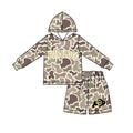 (Custom Design Preorder MOQ 5 ) Kids Boys Bufaloes Camo Hoodie with Shorts Outfit