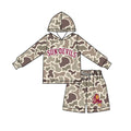 (Custom Design Preorder MOQ 5 ) Kids Boys Sun Devils Camo Hoodie with Shorts Outfit