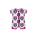 (Custom Design Preorder MOQ 5) Kids Girls 731 Short Sleeve Zipper Romper