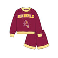 (Custom Design Preorder MOQ 5 ) Kids Girls Sun Devils Top with Shorts Outfit