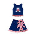 (Custom Design Preorder MOQ 5 ) Kids Girls Wildcats Tank Top with Skort Active Outfit
