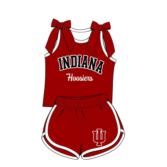 (Custom Design Preorder MOQ 5) Sport Teams Indiana Red Tank Top with Shorts Outfit