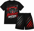 (Custom Design Preorder MOQ 5) Teams Bearcat Black Print Boys Summer Clothes Set
