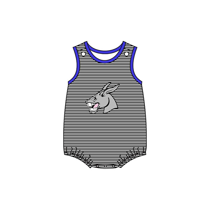 (Custom Design Preorder MOQ 5 ) Teams Bernie Mules Stripes Baby Boys Summer Romper