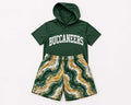 (Custom Design Preorder MOQ 5) Teams BUCCANEERS Green Hoodie Top Shorts Boys Summer Clothes Set