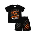(Custom Design Preorder MOQ 5) Teams HORNET Black Print Boys Summer Clothes Set