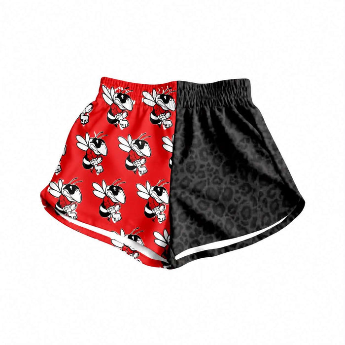 (Custom Design Preorder MOQ 5)  Teams Hornet Leopard Print Girls & Women Sports Bottom Shorts