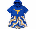 (Custom Design Preorder MOQ 5) Teams Longhorns Blue Hoodie Top Shorts Boys Summer Clothes Set