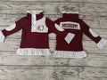 (Custom Design Preorder MOQ 5) Teams Mississippi Wine Girls Buttons Pullover Top