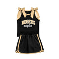 (Custom Design Preorder MOQ 5) Teams Rogers Eagles Bows Top Black Skort Girls Summer Clothes Set