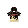 (Custom Preorder MOQ 5) Baby Boys Short Sleeves Black Corn Kernels Team Hoodies Top