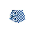 (Custom  Preorder MOQ 5) Baby Girls Blue Checked Leopard M Tigers Team Shorts Bottom