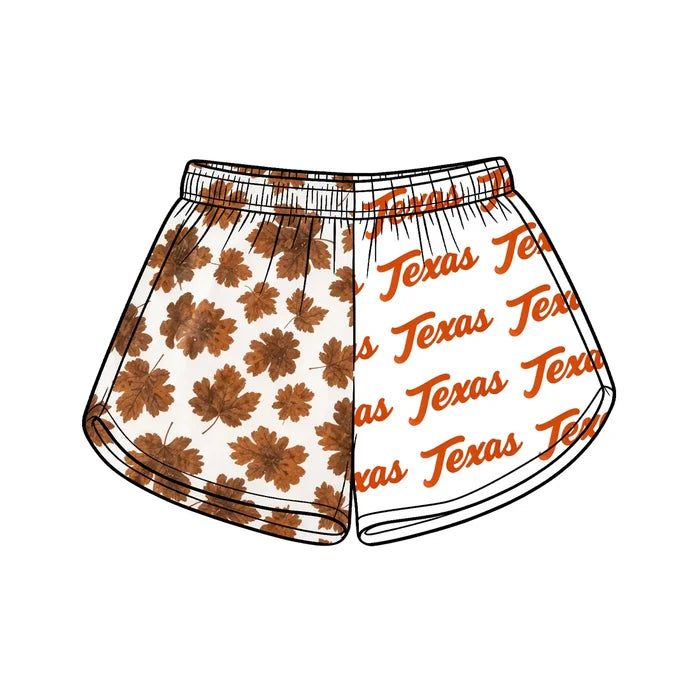 (Custom  Preorder MOQ 5) Baby Girls Leaves Texas Team Shorts Bottom
