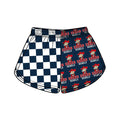 (Custom  Preorder MOQ 5) Baby Girls Navy Checked Ebarb Rebels Team Shorts Bottom