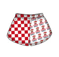 (Custom  Preorder MOQ 5) Baby Girls Red Checked Ebarb Team Shorts Bottom